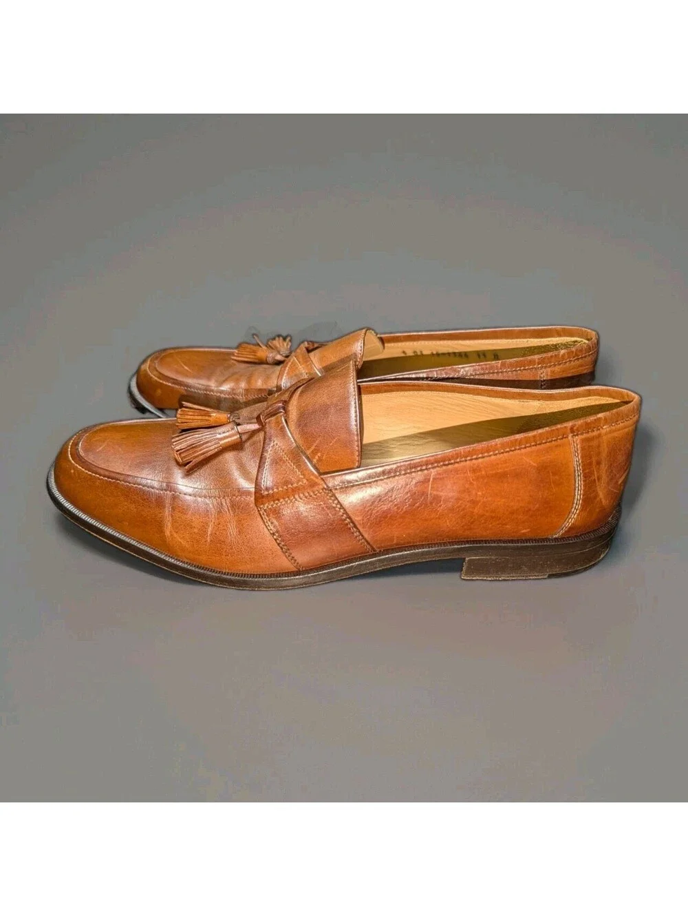 Johnston Murphy Brown Loafers Tassel Size 11 Leather